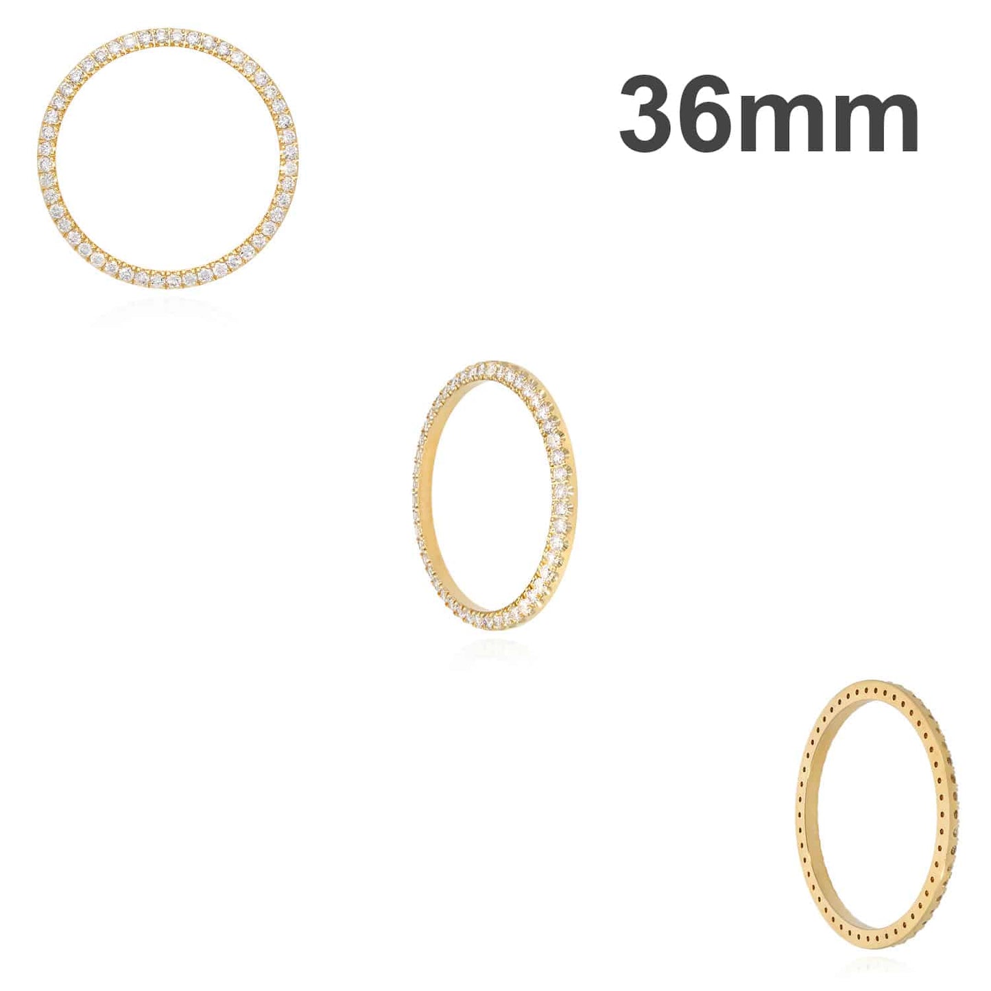 Real Diamond 10K Yellow Gold Bezel Rolex Datejust Watch 26mm 31mm 34mm 36mm