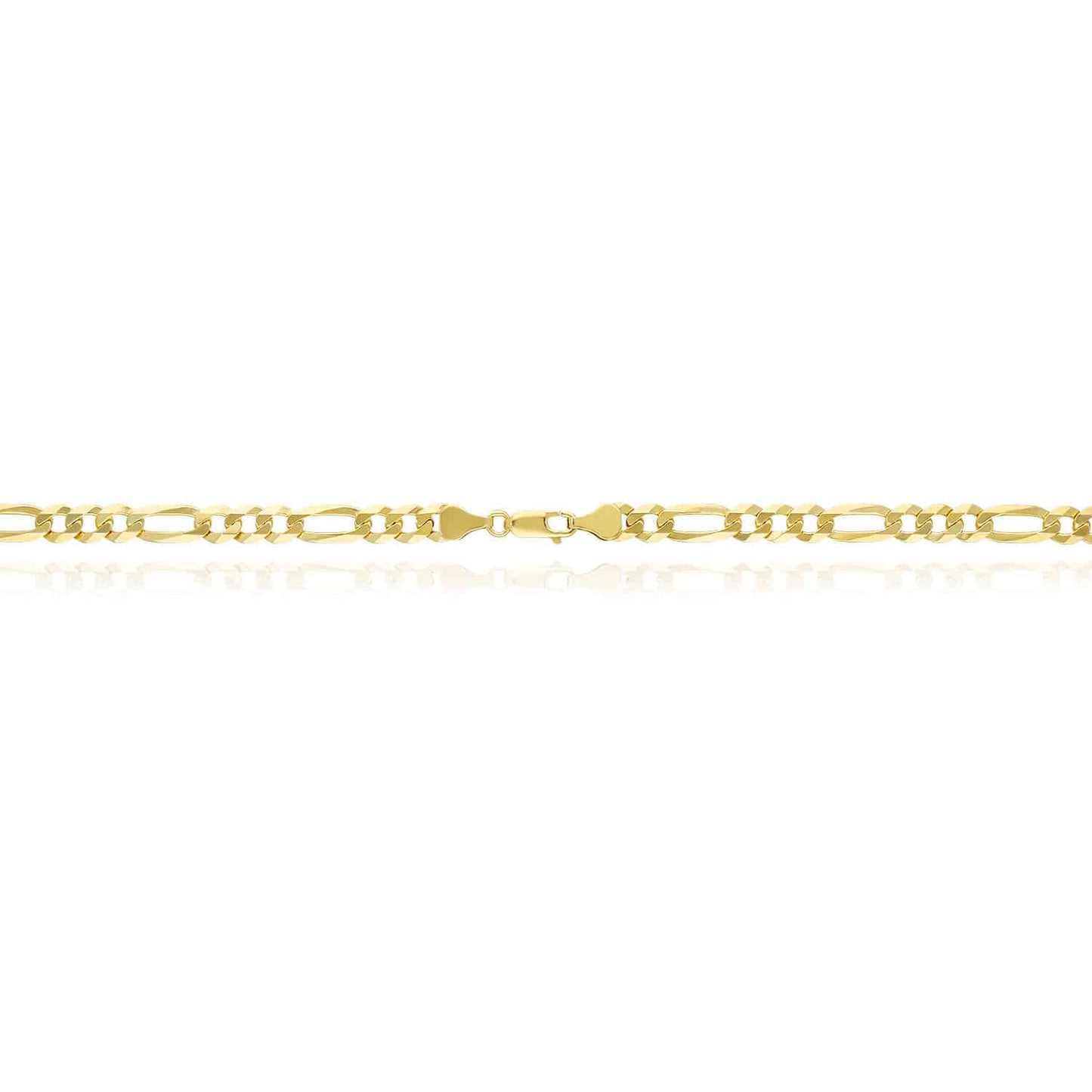 Solid 18K Gold Over Sterling Silver 6mm Figaro Chain Necklace 18"-24"
