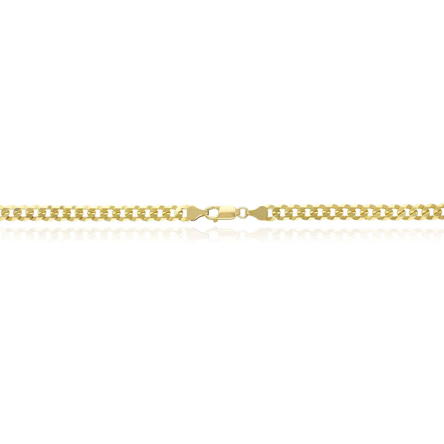 Solid 18K Gold Over Sterling Silver 6.5mm Cuban-Curb Chain Necklace 18"-24"