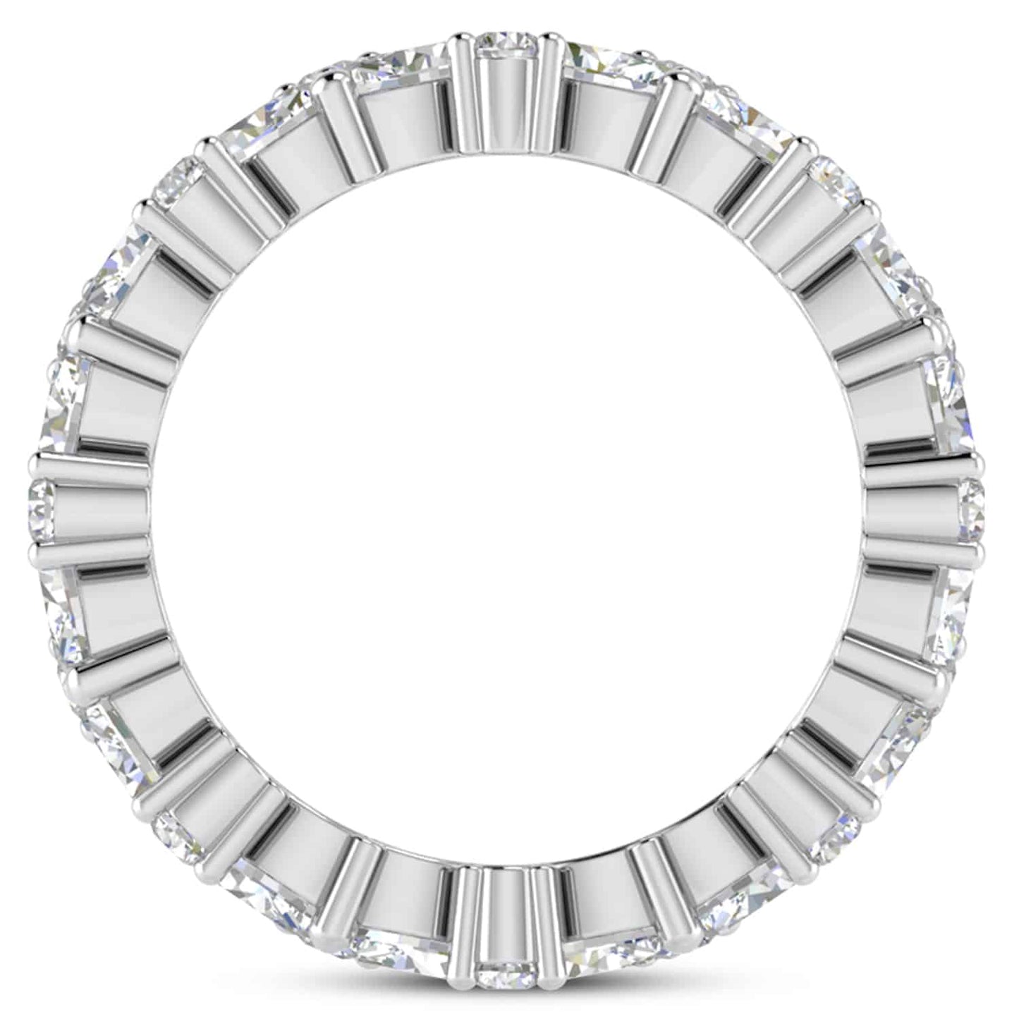 3.10CTW Lab-Grown Diamond Marquise Round 18K Gold White Wedding Eternity Ring