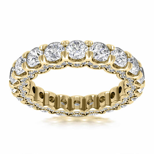 3.95CTW Lab-Grown Diamonds 18K Gold Yellow 4mm Eternity Stackable Ring Band
