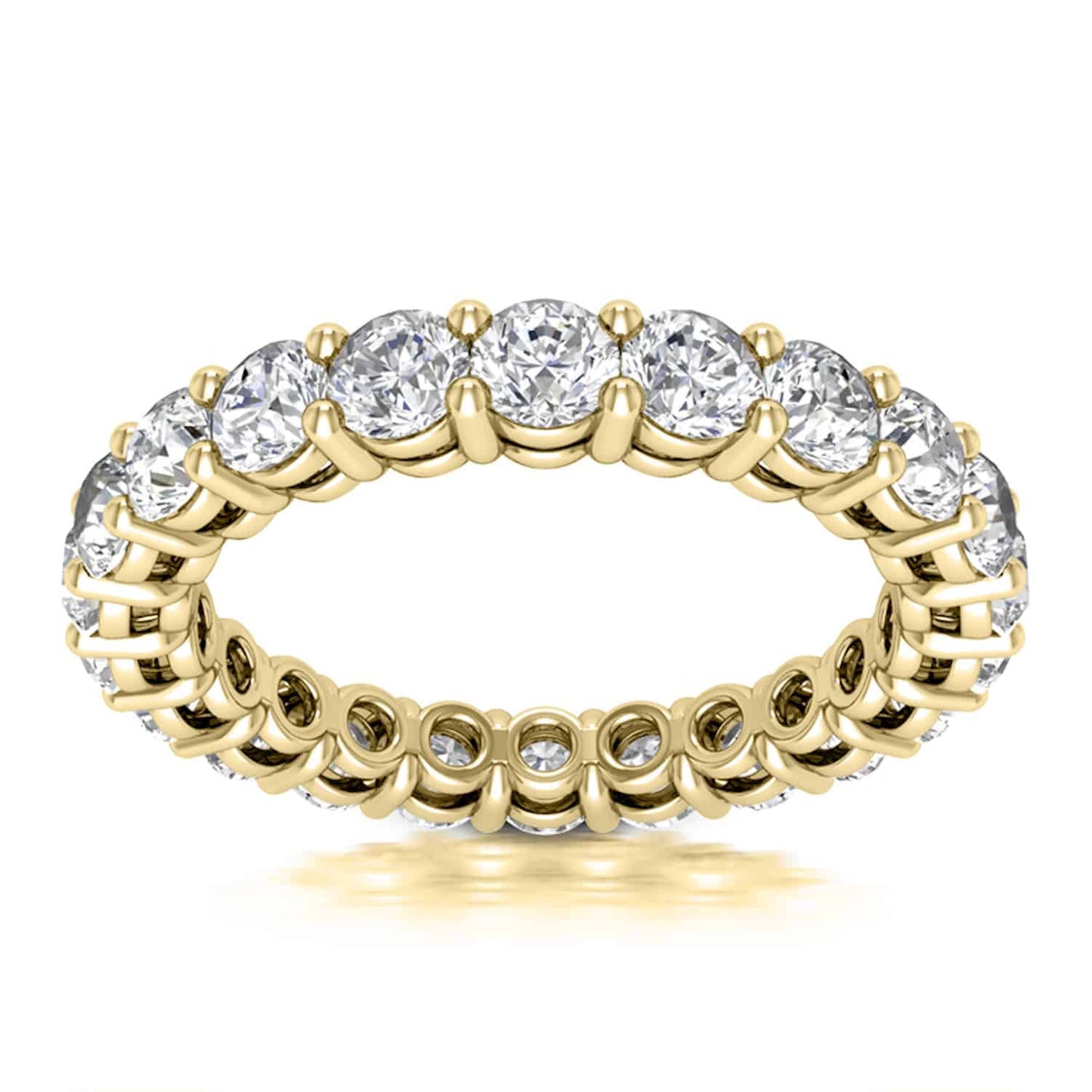 2CTW Lab-Grown Diamond Round 2.7mm Eternity Band 18K Gold Stackable Ring