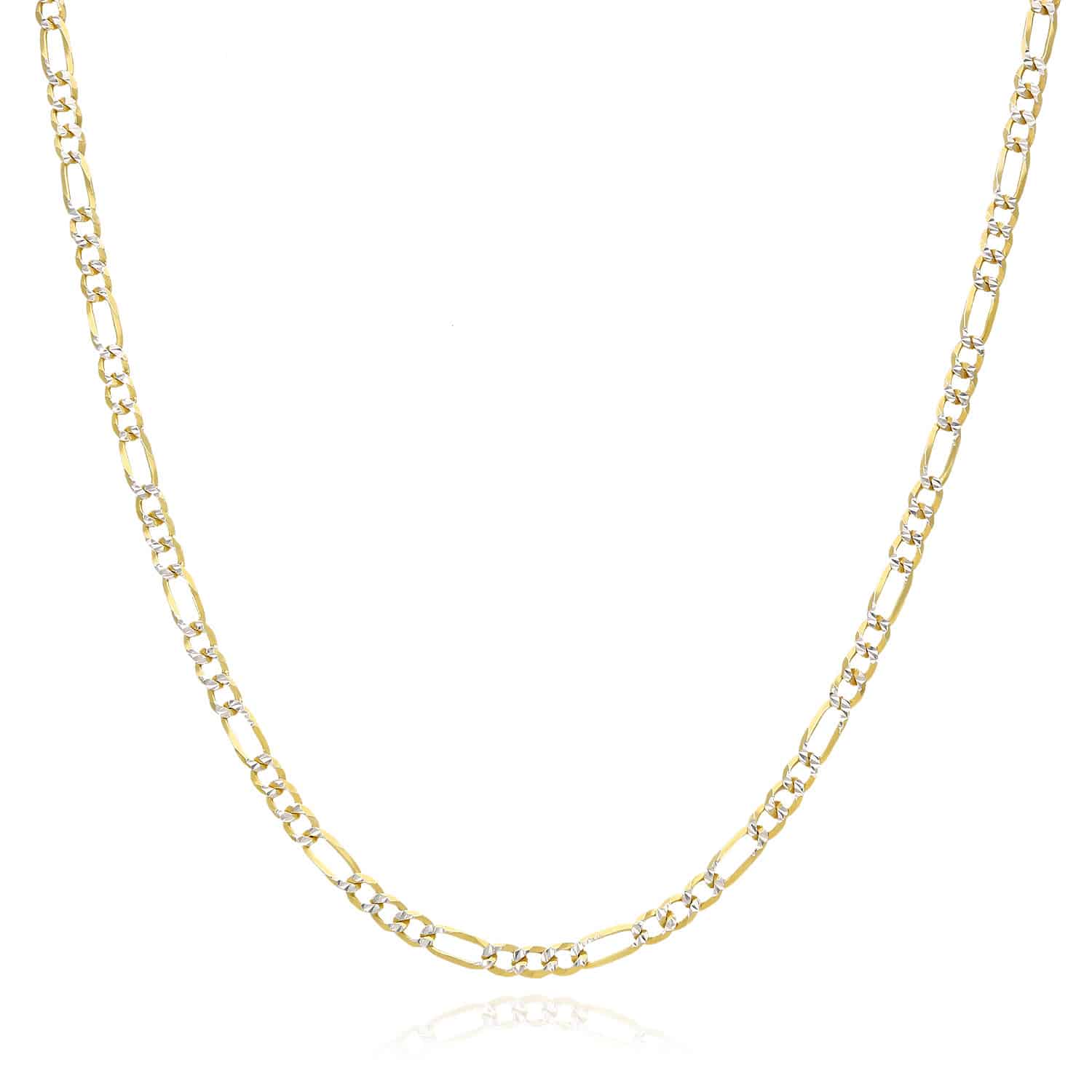 Kids 18K Gold Over Silver Diamond-Cut Pave Figaro Chain