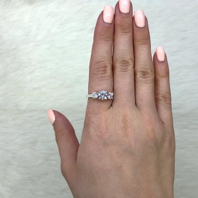 2CTW CZ Three-Stone 14K Gold White Classic Engagement Ring