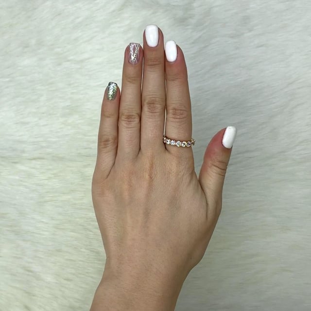 2.75CTW CZ 14K Gold Rose 3.5mm Eternity Ring
