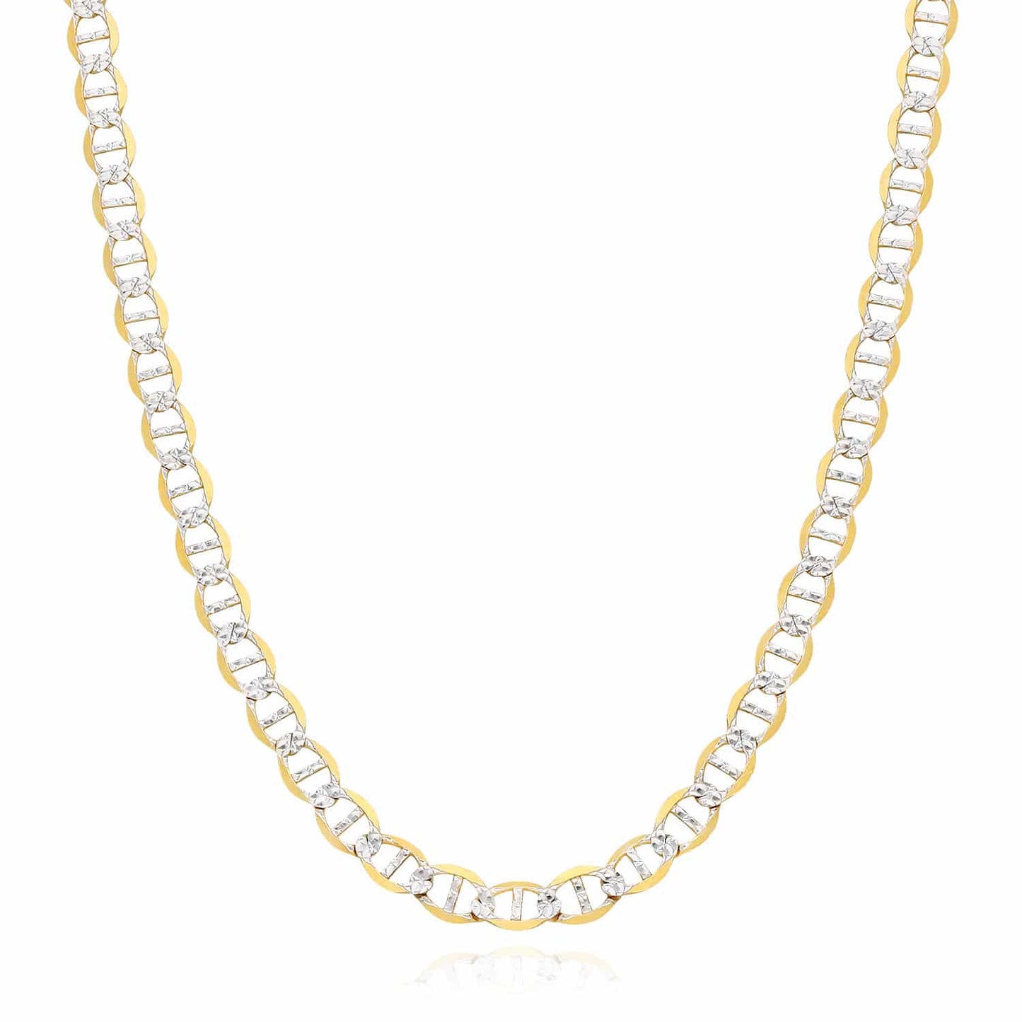 10K Yellow Gold Solid 5mm Diamond Cut Marine Anchor Chain Necklace 20-26"