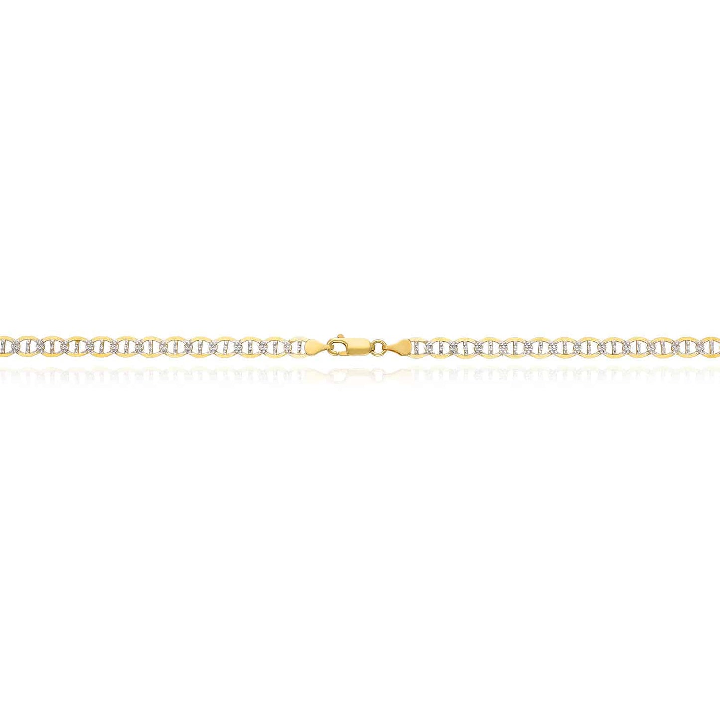 10K Yellow Gold Solid 5mm Diamond Cut Marine Anchor Chain Necklace 20-26"