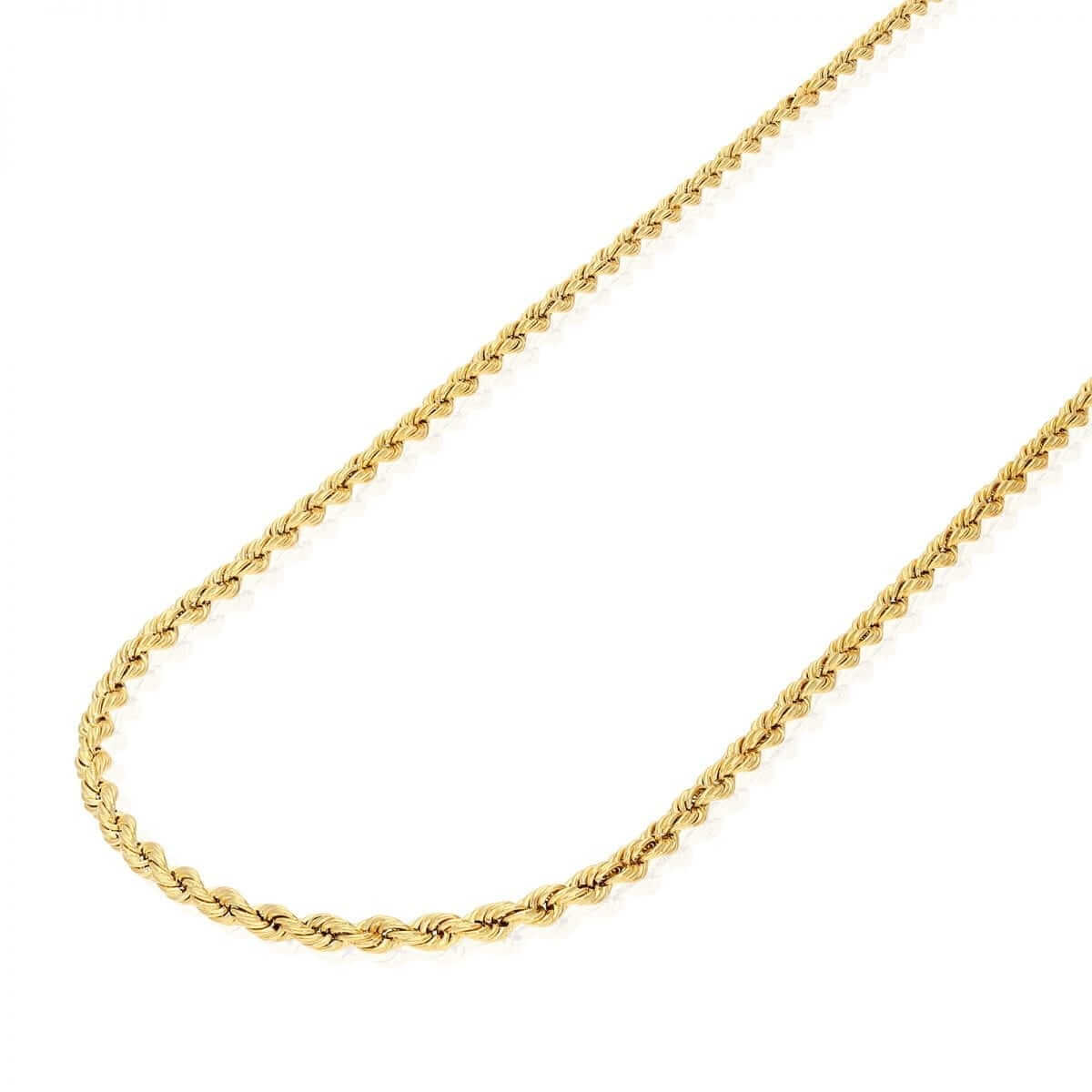 Kids 14K Yellow Gold 1.8mm-3mm Rope Chain (Hollow) 16"-20"