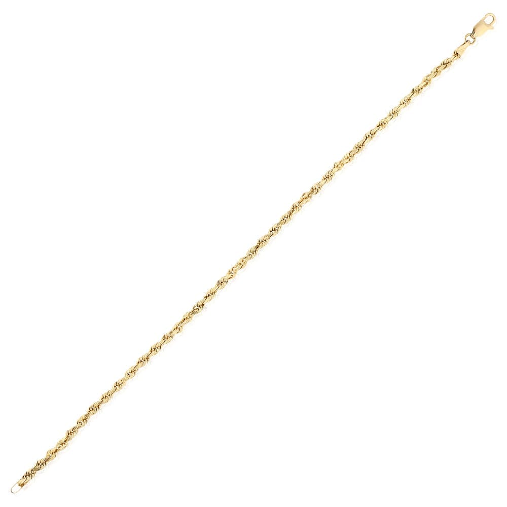 Solid 14k Gold Yellow Diamond Cut 3mm-8mm Rope Bracelet 8.5" HEAVY