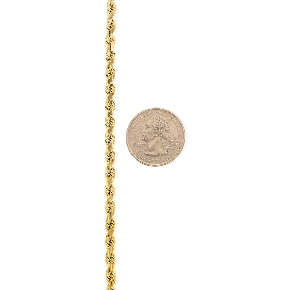 Solid 14k Gold Yellow Diamond Cut 3mm-8mm Rope Bracelet 8.5" HEAVY