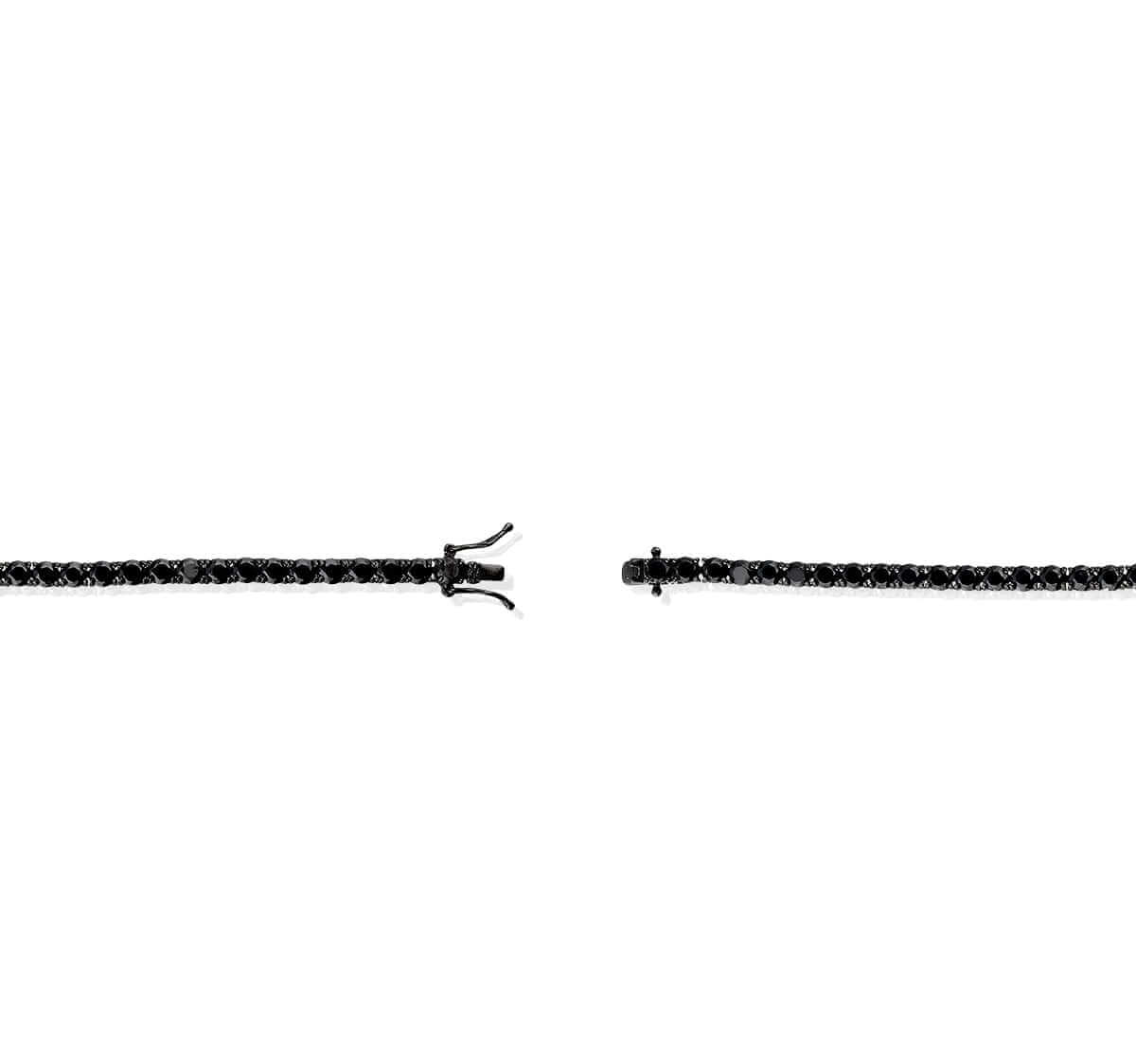 Sterling Silver 3mm 4mm 5mm 6mm Black CZ Tennis Bracelet 7.25"