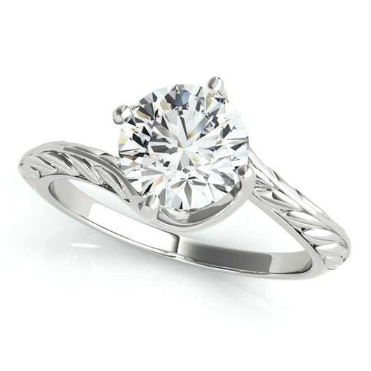 1Ct Real Moissanite 18K Gold White Solitaire Engagement Ring