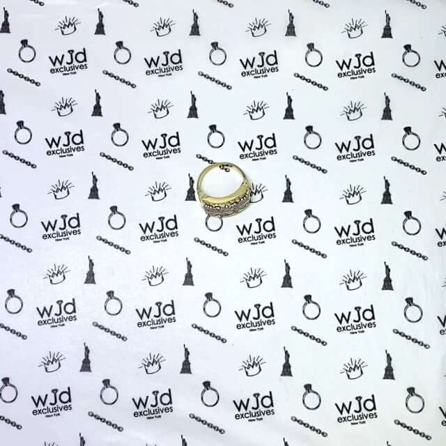 10K Gold Yellow Princess Cut Channel CZ Last Supper Signet Ring