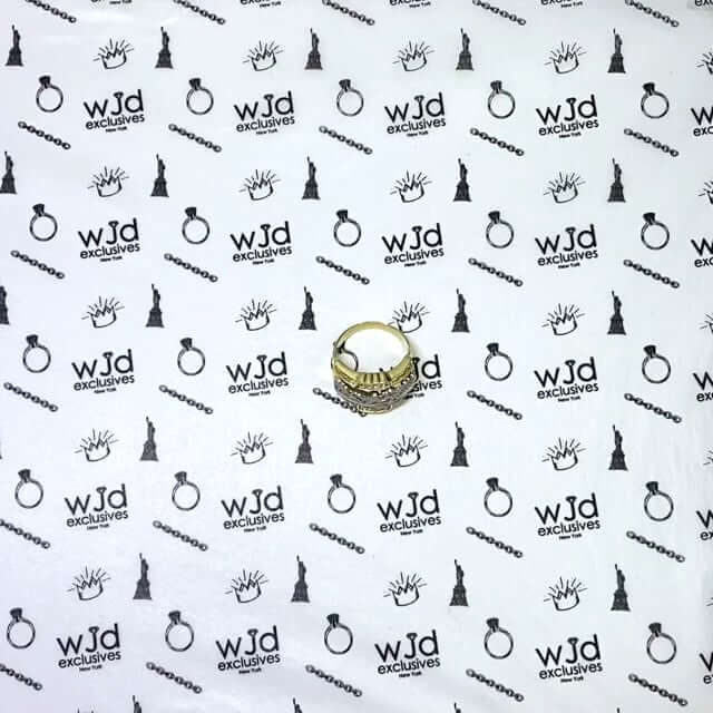 10K Gold Yellow Baguette and Round CZ Last Supper Ring
