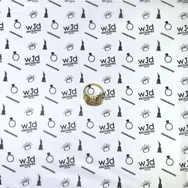 10K Gold Yellow With White Gold Accents Diamond Cut Medusa Head Signet Ring
