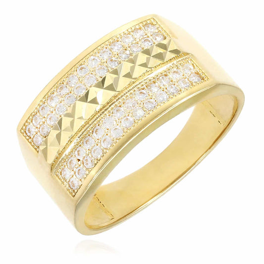 10K Gold Yellow 0.60Ct CZ Signet Ring