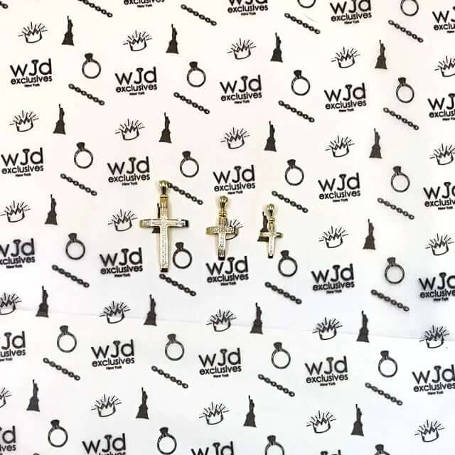 Natural Diamond 14K Yellow Gold Pave Cross Pendant 1"-1.6"