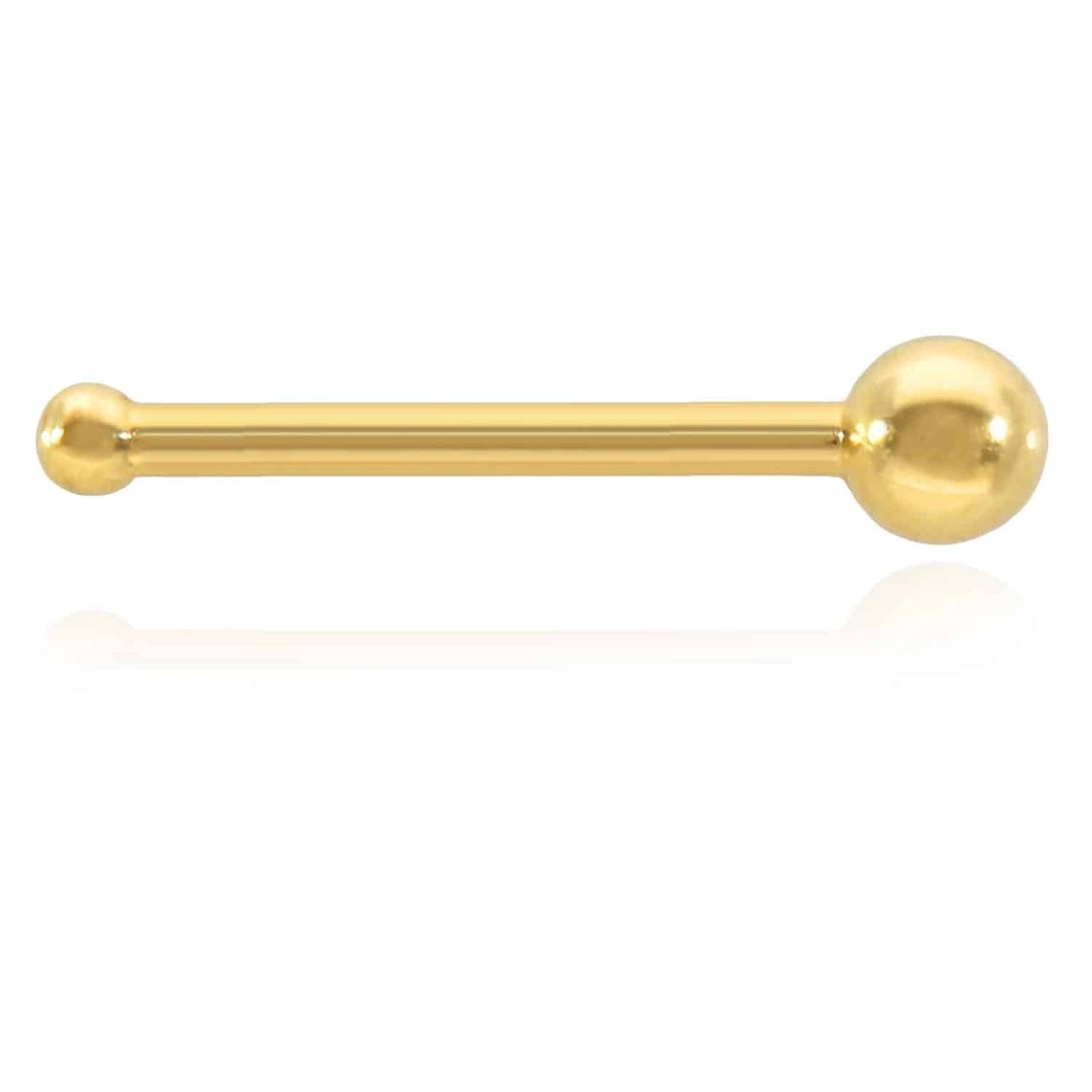 14K White Gold Ball Round Piercing Bone 20G 2mm Stud Nose Ring