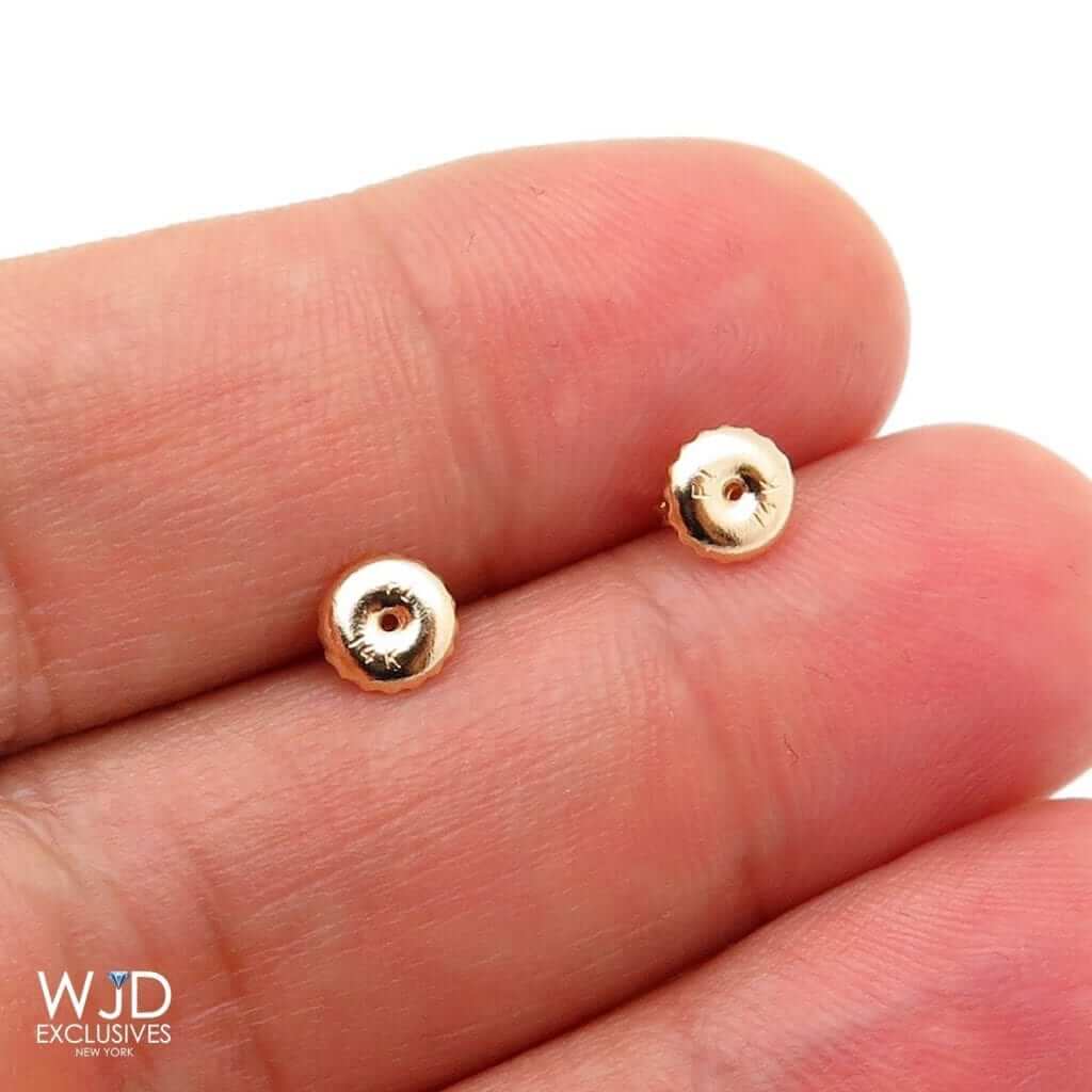 6 Pair Replacement Screw on Screw Off Earnuts Earrings Backs 14K Yellow Gold