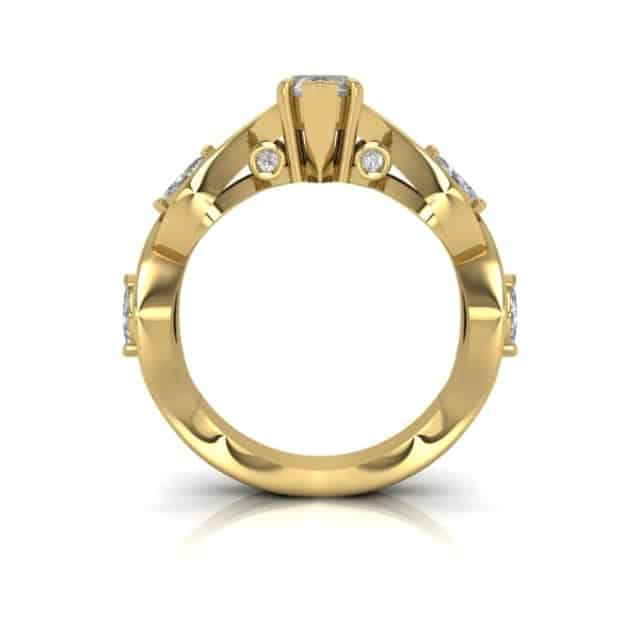 1.75CTW Real Diamond Marquise Moissanite Twisted 18K Gold Engagement Ring