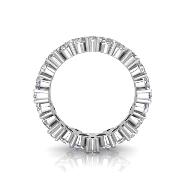 3.10CTW Lab-Grown Diamond Marquise Round 18K Gold White Wedding Eternity Ring