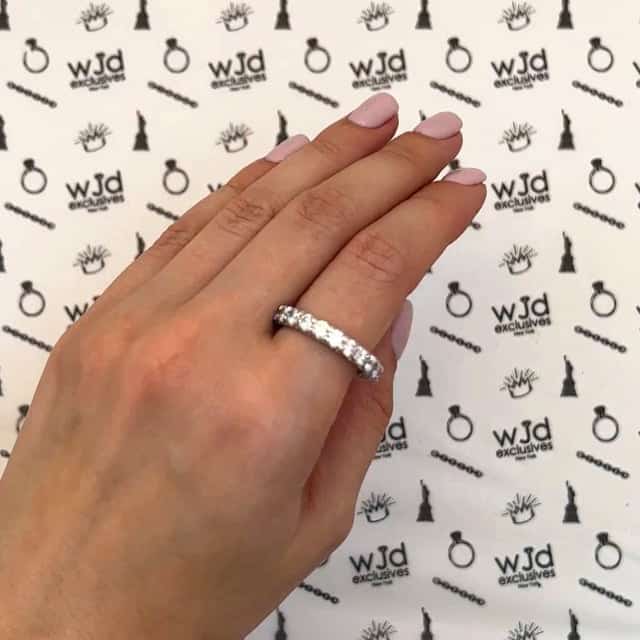 3.95CTW Lab-Grown Diamonds 18K Real Gold White 4mm Eternity Stackable Ring Band