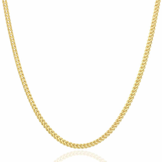 10K Yellow Gold 2mm Franco Chain (Hollow) 18"-30"