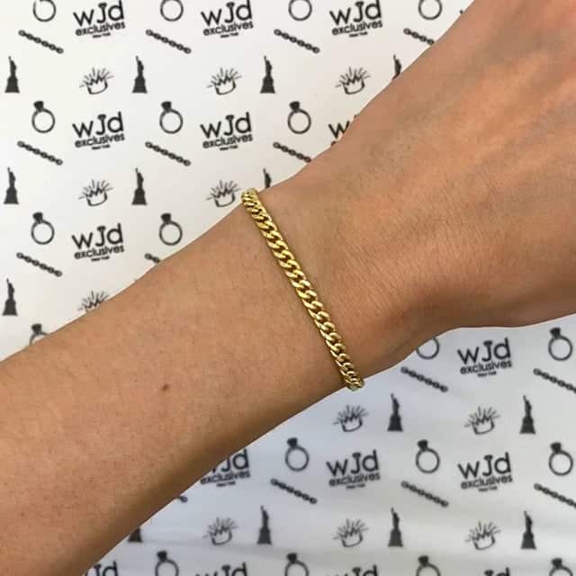 10K Gold 3.7mm Hollow Miami Cuban Bracelet 8"