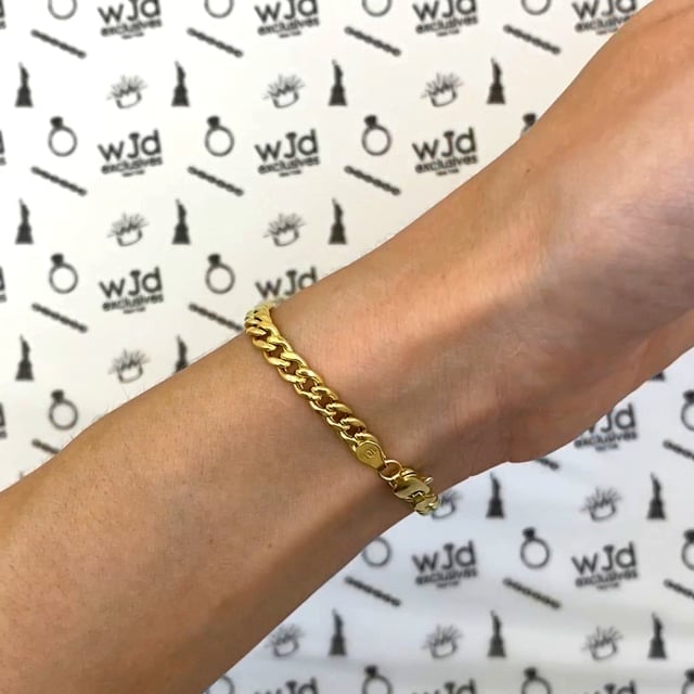 10K Real Gold 4.6mm Hollow Miami Cuban Bracelet 8"