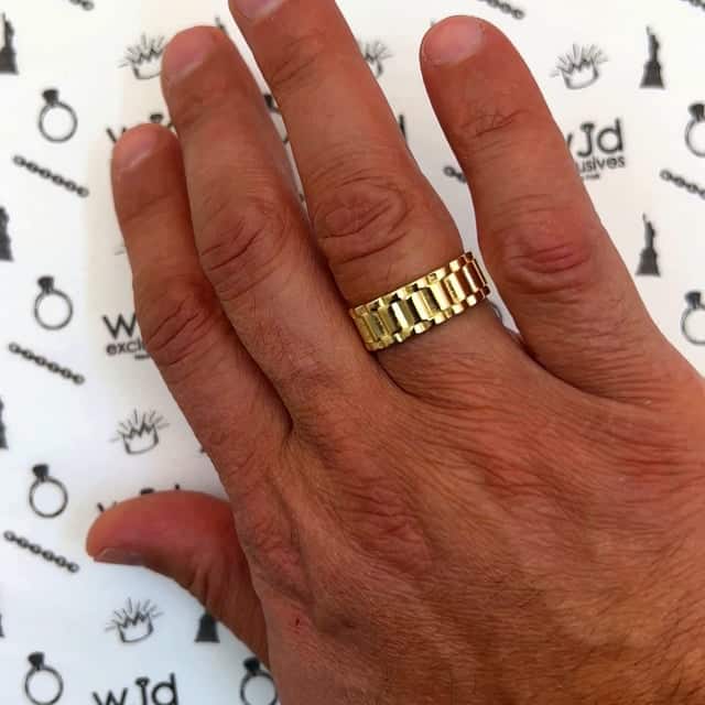 Solid 10K Real Gold 7.6mm Jubilee Band Ring