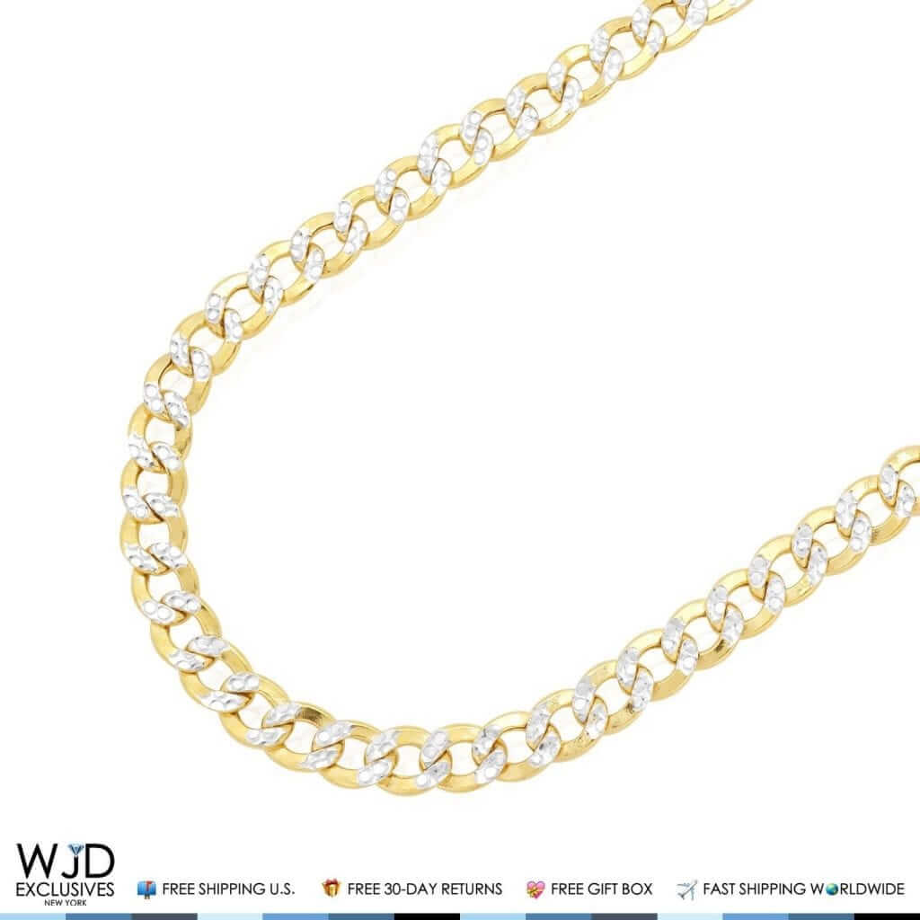 10K Yellow Gold Diamond-Cut Cuban Curb Chain (Hollow) 18