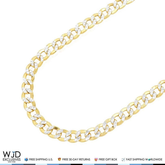 10K Yellow Gold 4.5mm Diamond-Cut Cuban Curb Chain (Hollow) 18"-28"