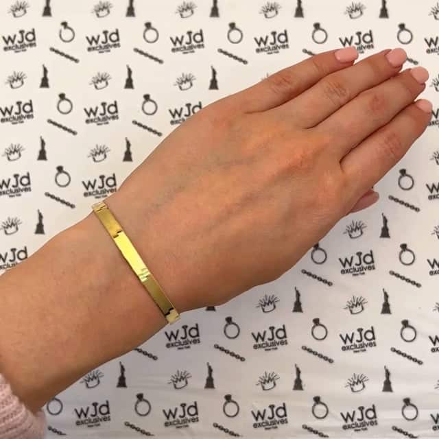 Solid 14K Yellow Gold 5mm Imperial Herringbone Bracelet 7"-8"
