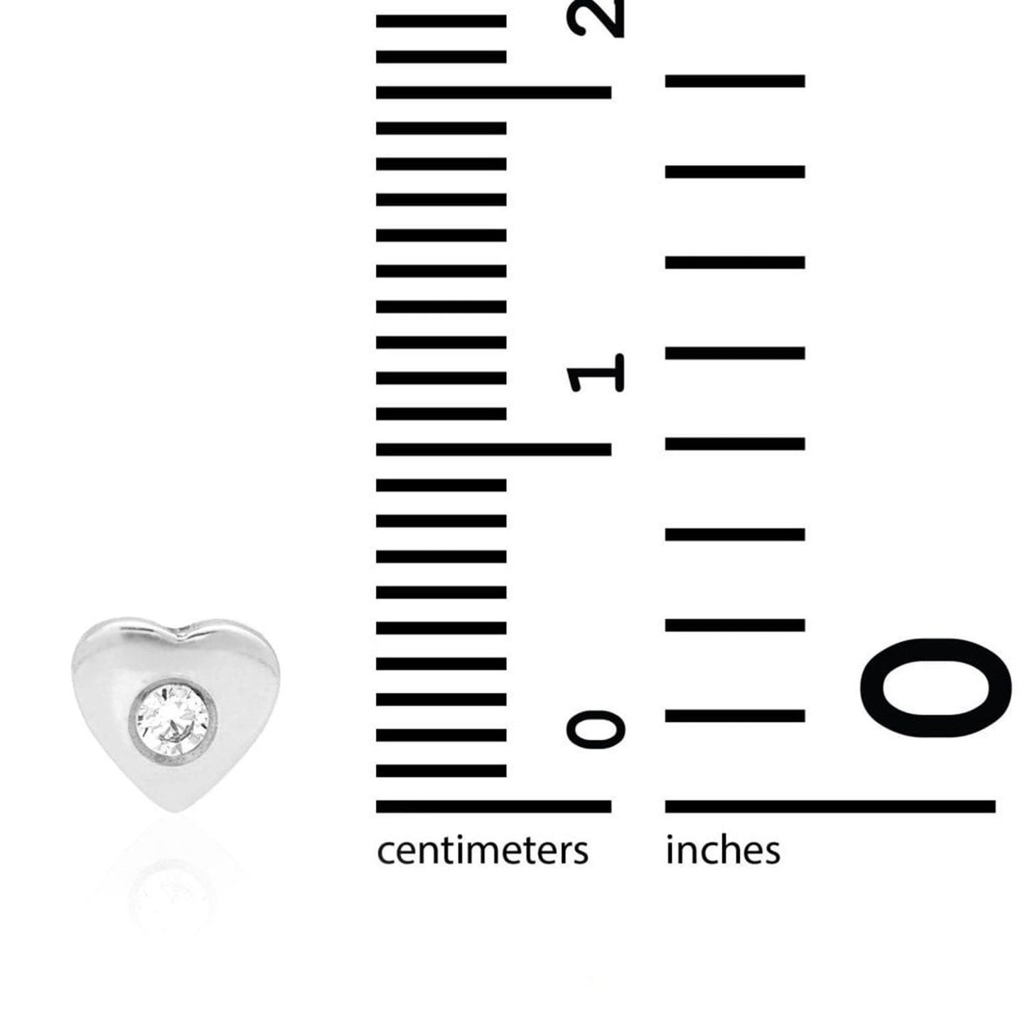 Kid's 14K Yellow White Gold White Zircon Heart Screw Back Stud Earrings 5mm