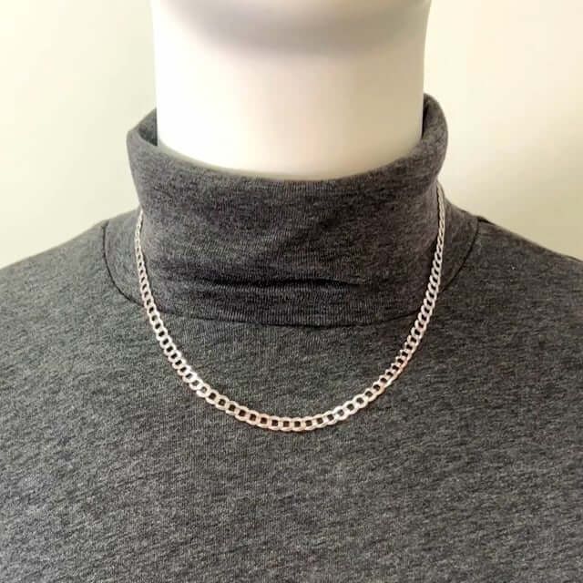 Solid 14K White Gold 5.7mm Cuban Curb Chain Necklace 20"-24"