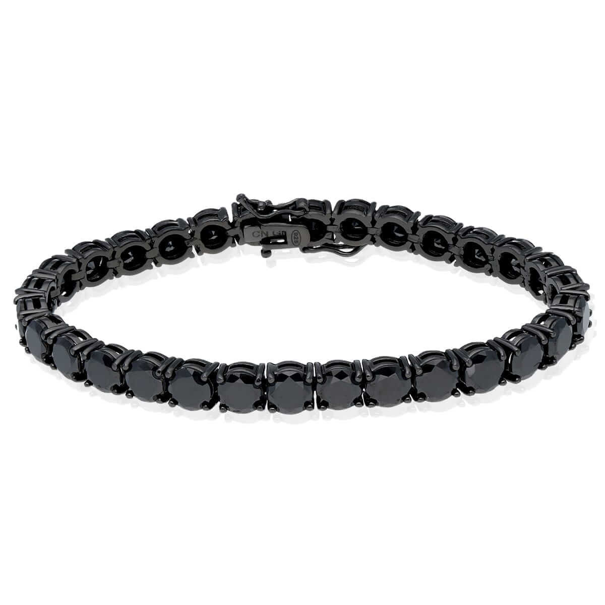 Sterling Silver 3mm 4mm 5mm 6mm Black CZ Tennis Bracelet 7.25"