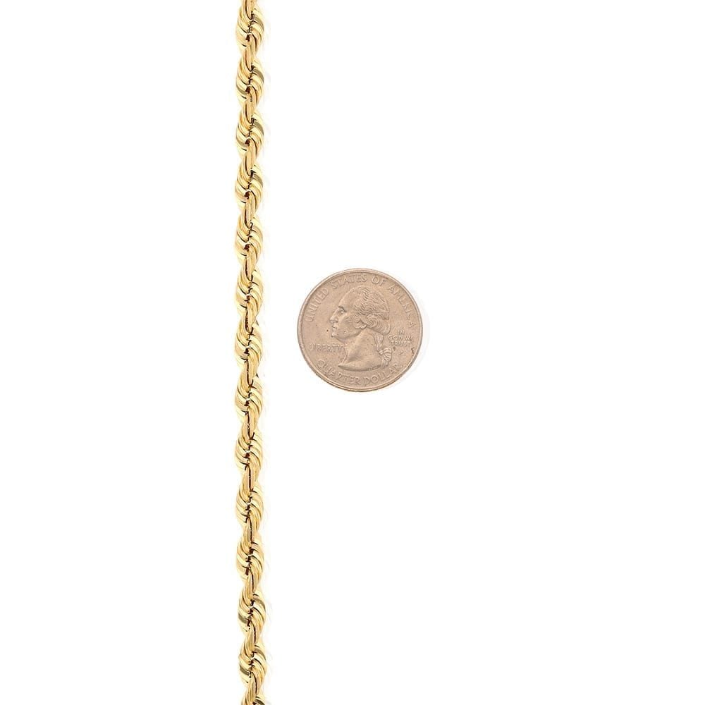 Solid 14k Gold Yellow Diamond Cut 3mm-8mm Rope Bracelet 8.5" HEAVY