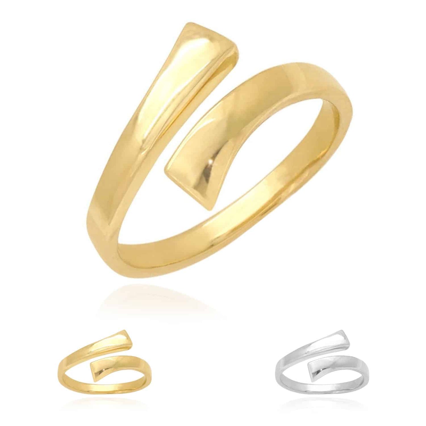 14k Real Gold Yellow White Fancy Midi Knuckle Ring