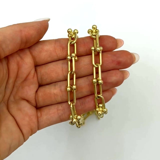 14K Yellow Gold 7mm HardWear U-Link Necklace 16"-24"