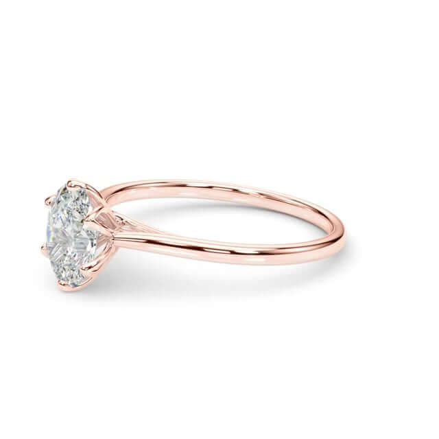 1.5CT Lab-Grown Diamond Oval-Cut Solitaire 18K Gold Rose Engagement Ring