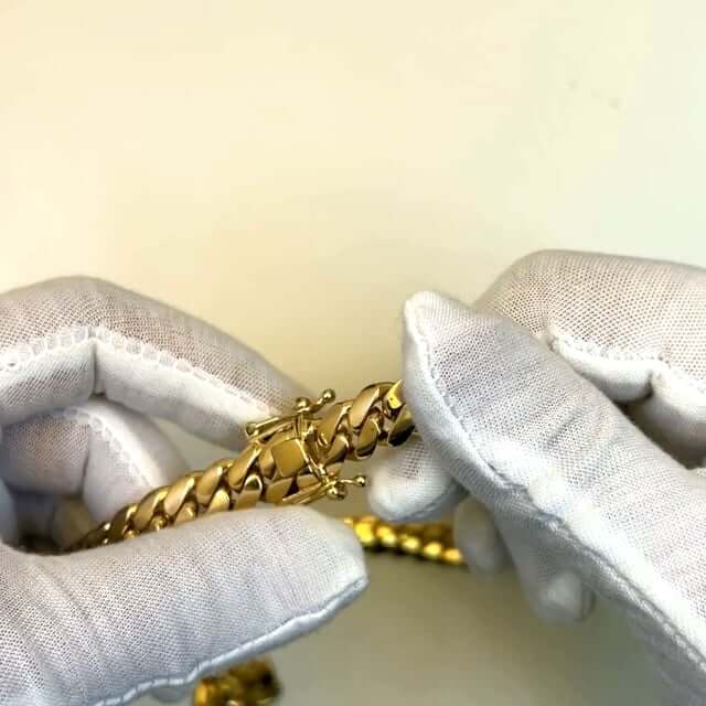 Solid 10K Yellow Gold 11mm Miami Cuban Chain Necklace 18"-28"