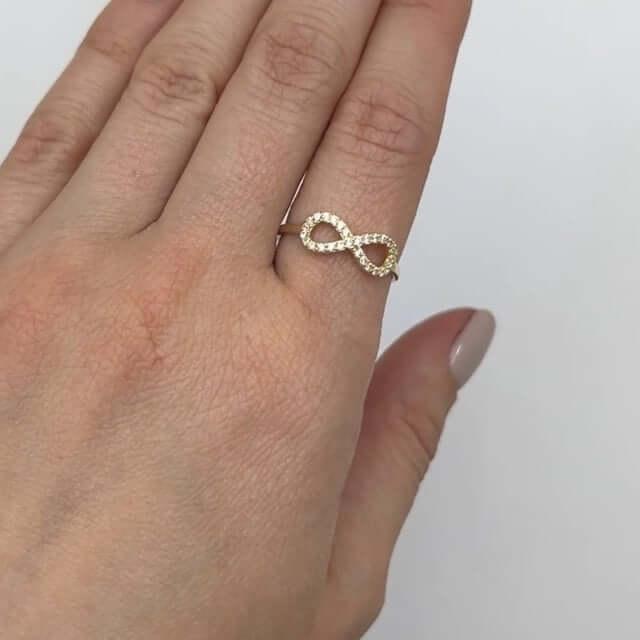 10K Gold Yellow CZ Infinity Ring