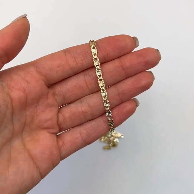 Solid 14K Tri-Color Gold 3.5mm Diamond-Cut Valentino Chain Necklace 16"-24"