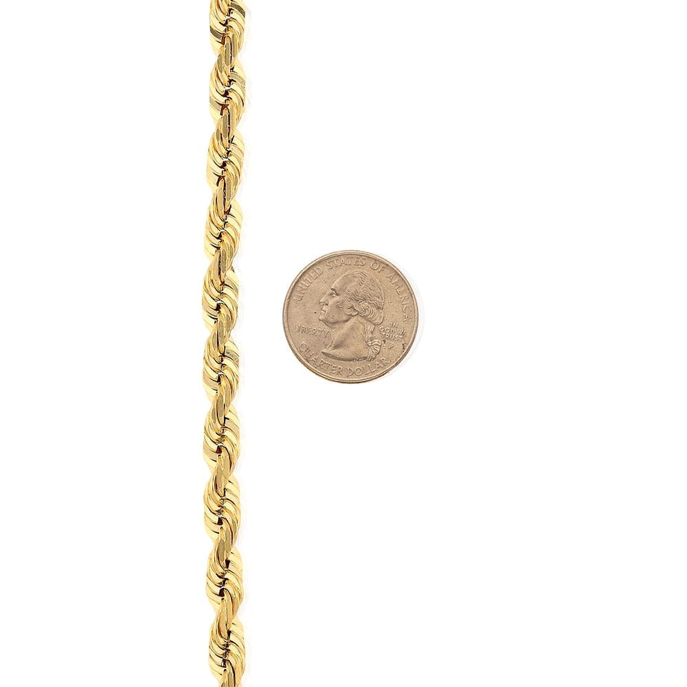 Solid 14k Gold Yellow Diamond Cut 3mm-8mm Rope Bracelet 8.5" HEAVY