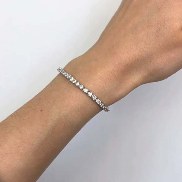 4.5CTW Lab-Grown Diamond 14K Gold 3mm Tennis Bracelet 7"