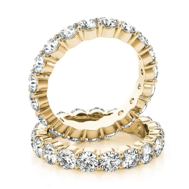 2.9CTW Lab-Grown Diamond 14K Gold 4mm Thick Eternity Ring
