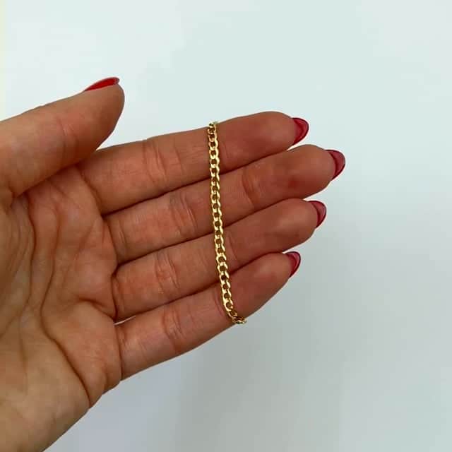 Solid 10K Gold Yellow 3mm Cuban Anklet Bracelet 10"