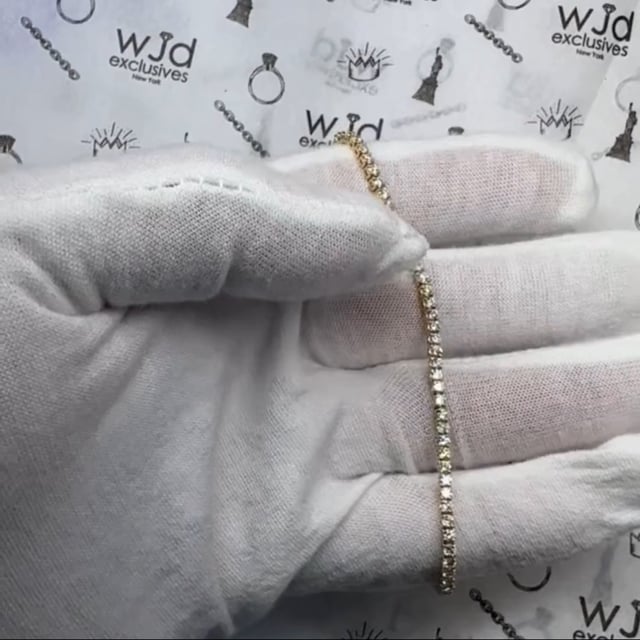 2.50CTW Lab Grown Diamond 14K Gold 2.5mm Tennis Bracelet 7"