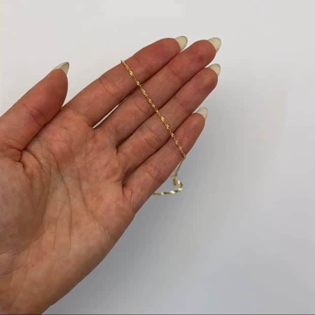 14K Gold Yellow White 1.3mm Singapore Chain Necklace 16"-24"