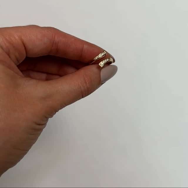 14K Gold Yellow CZ Bypass Toe Ring Adjustable